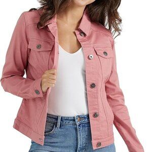 NEW Wrangler Authentics Womens Denim Jacket sz M pink